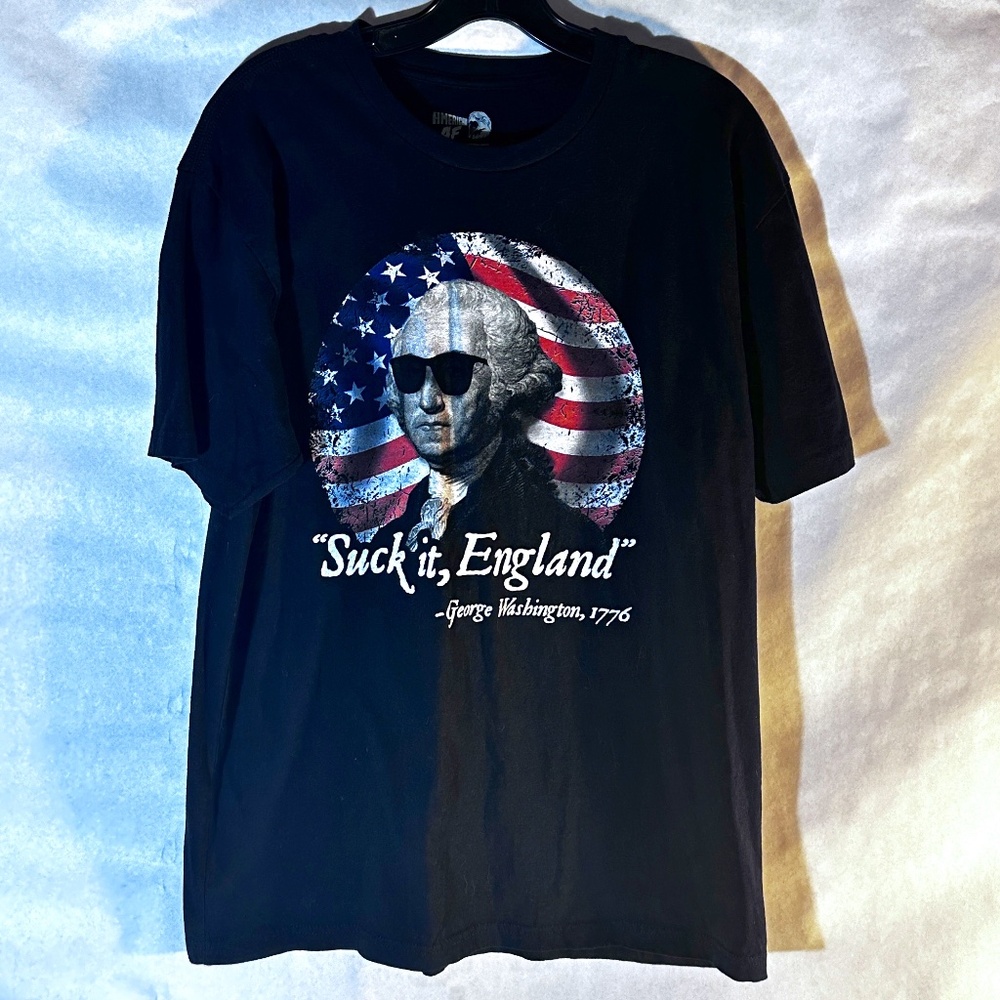 American AF Suck It England  George Washington USA T Shirt Tee